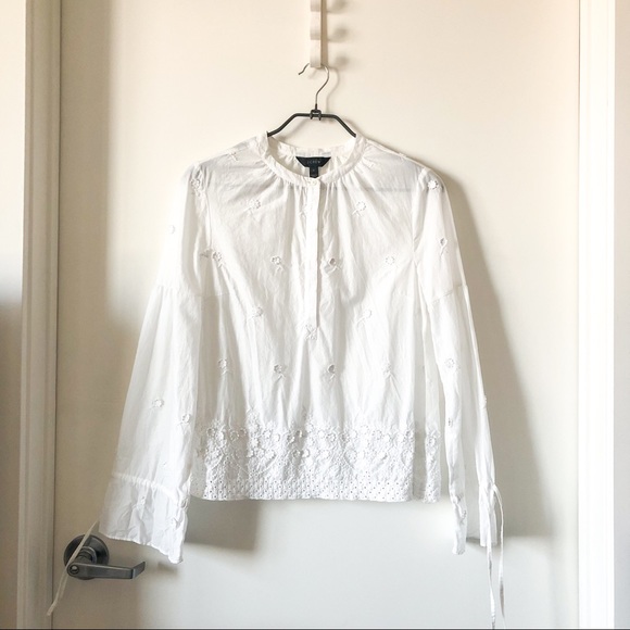 J. Crew Tops - J.crew white floral blouse